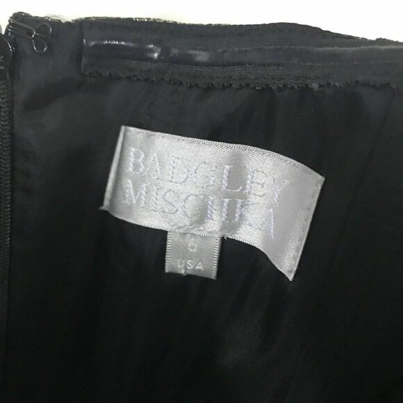 Badgley Mischka Dress Womens 6 Strapless Bow - Picture 4 of 4